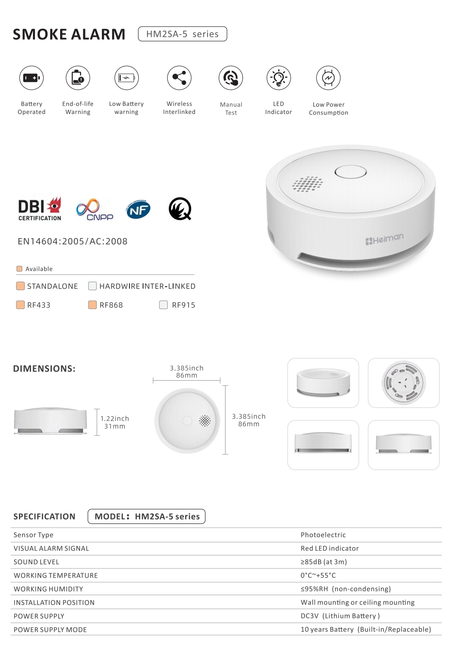 Smoke Alarm HM2SA-5 series