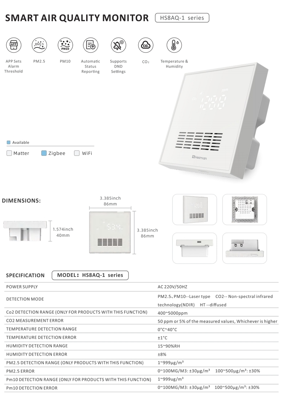 Smart Air Quality Monitor HS8AQ-1 series