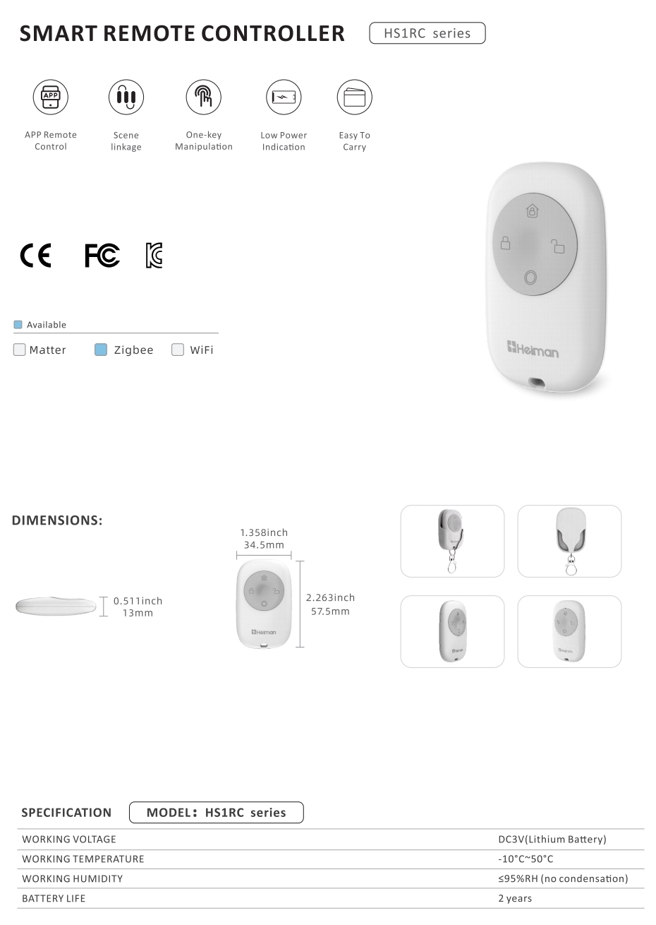 Smart Remote Control Heiman HS1RC series
