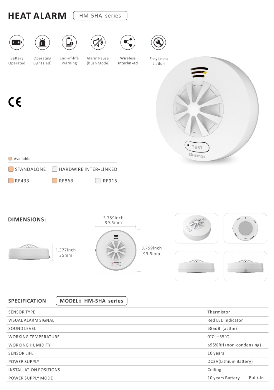Heat Alarm HM-5HA series