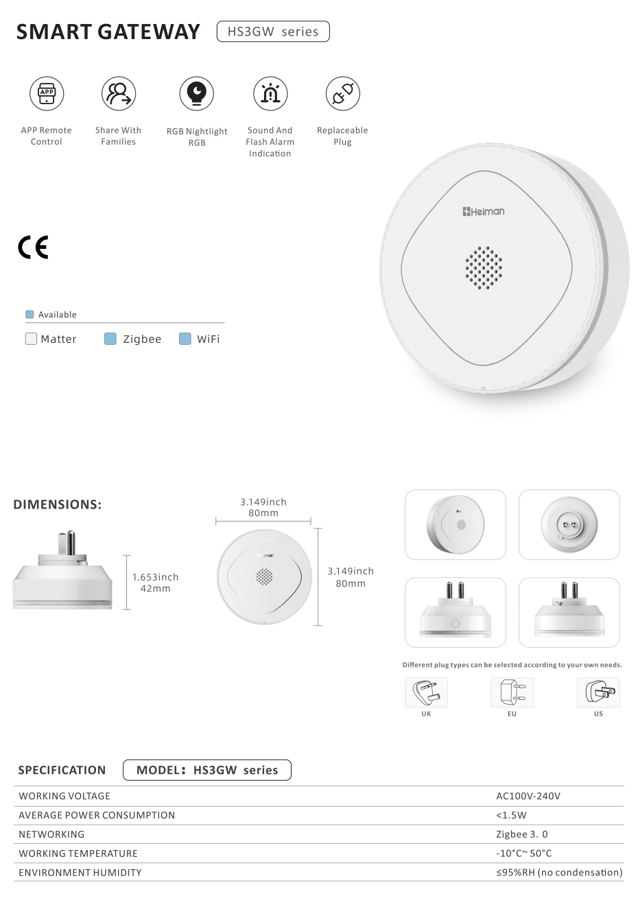 Smart Gateway Heiman HS3GW series