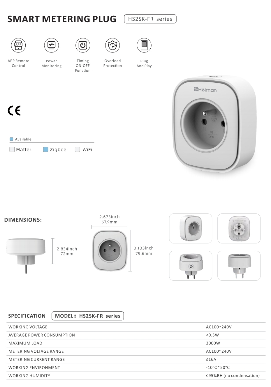 Smart Metering Plug HS2SK-FR series