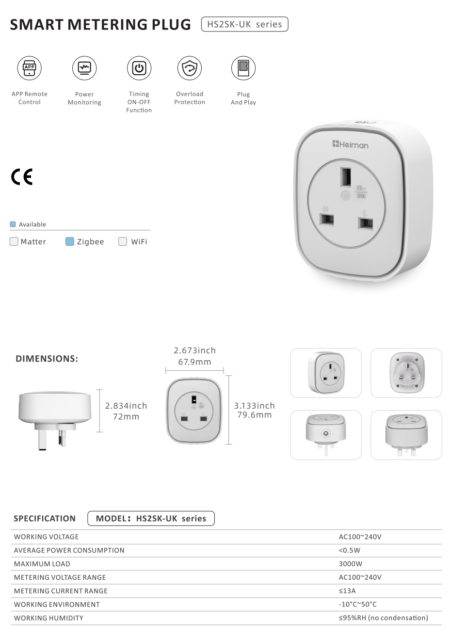 Smart Metering Plug HS2SK-UK series