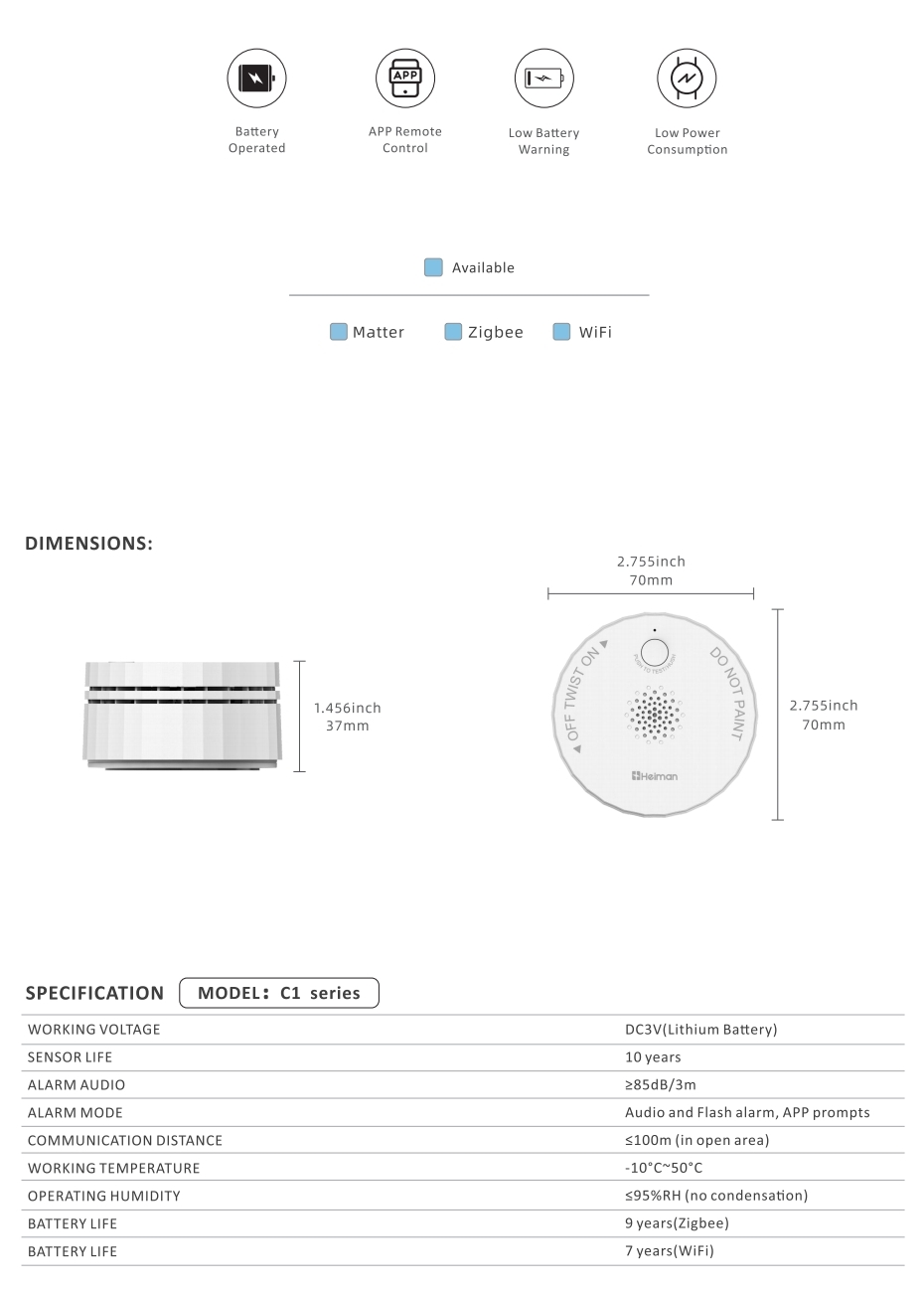 Carbon Monoxide Sensor C1 series