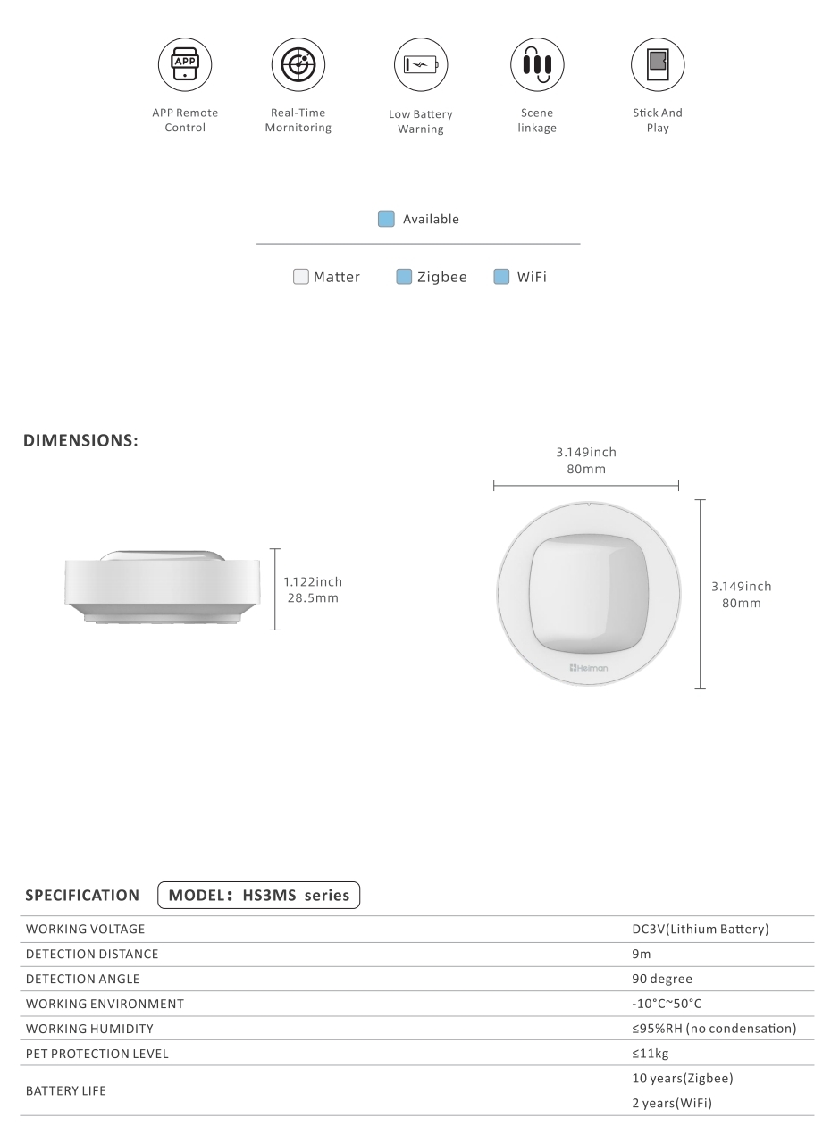 Smart Motion Sensor HS3MS series