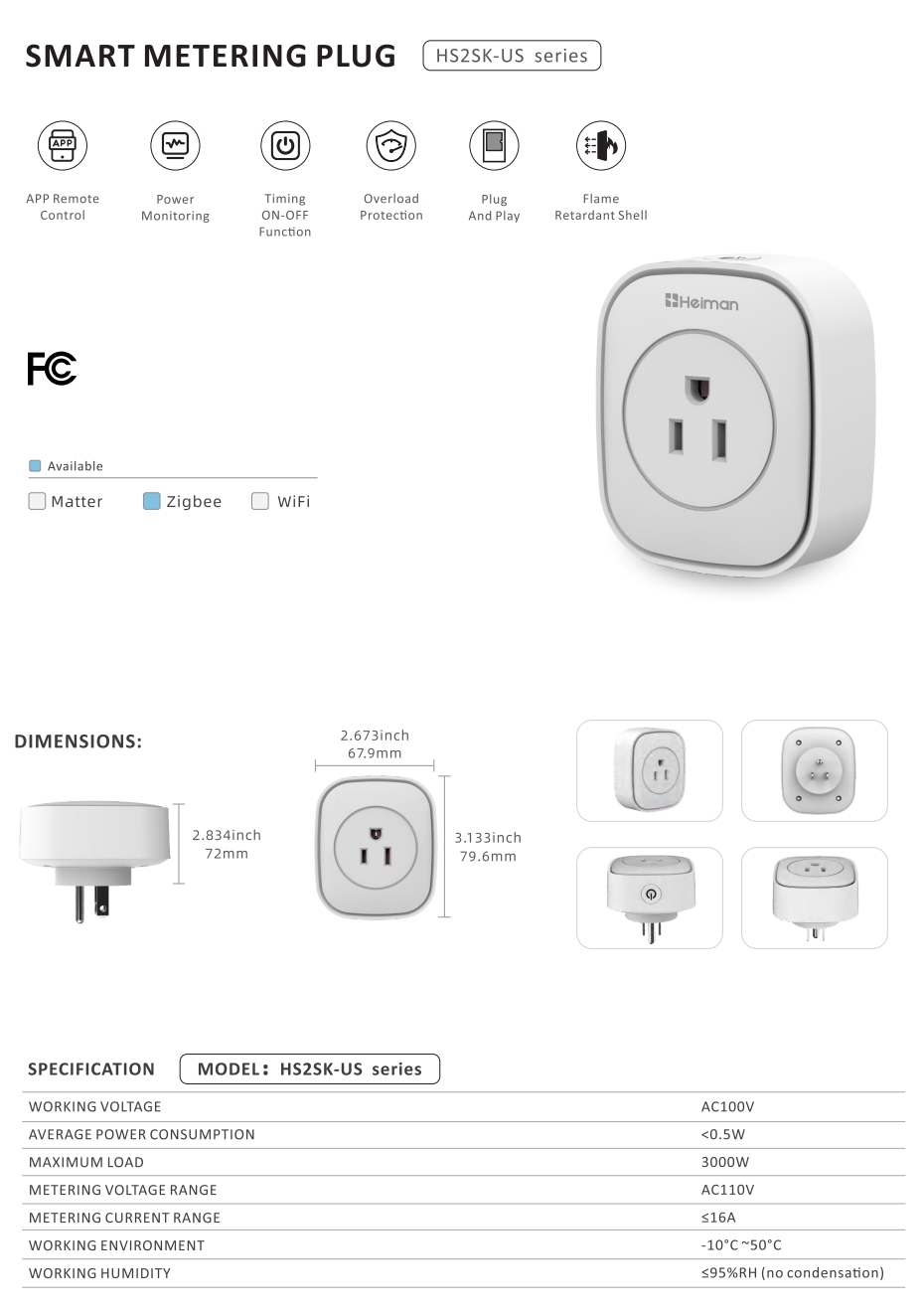 Smart Metering Plug HS2SK-US series