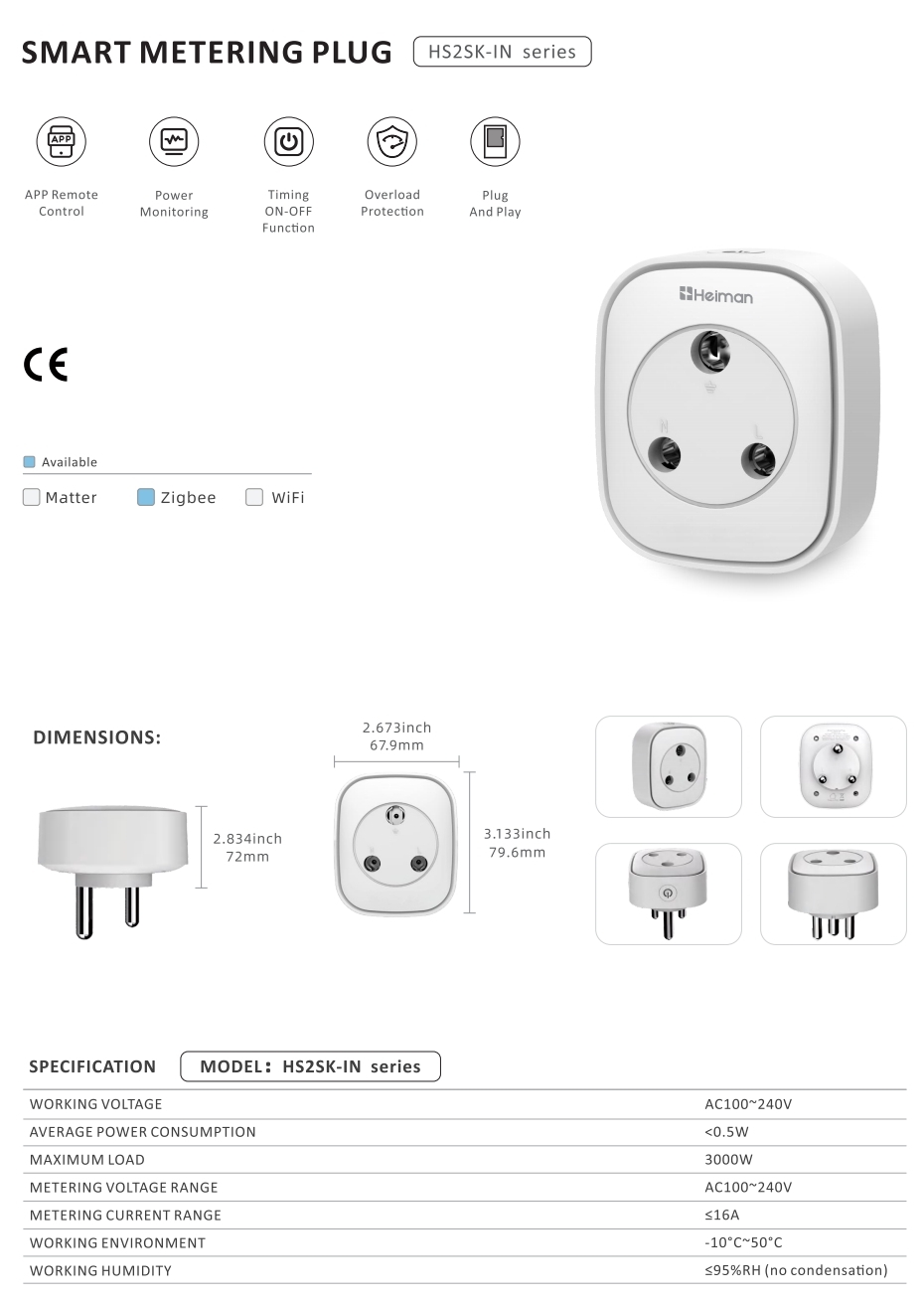 Smart Metering Plug HS2SK-IN series