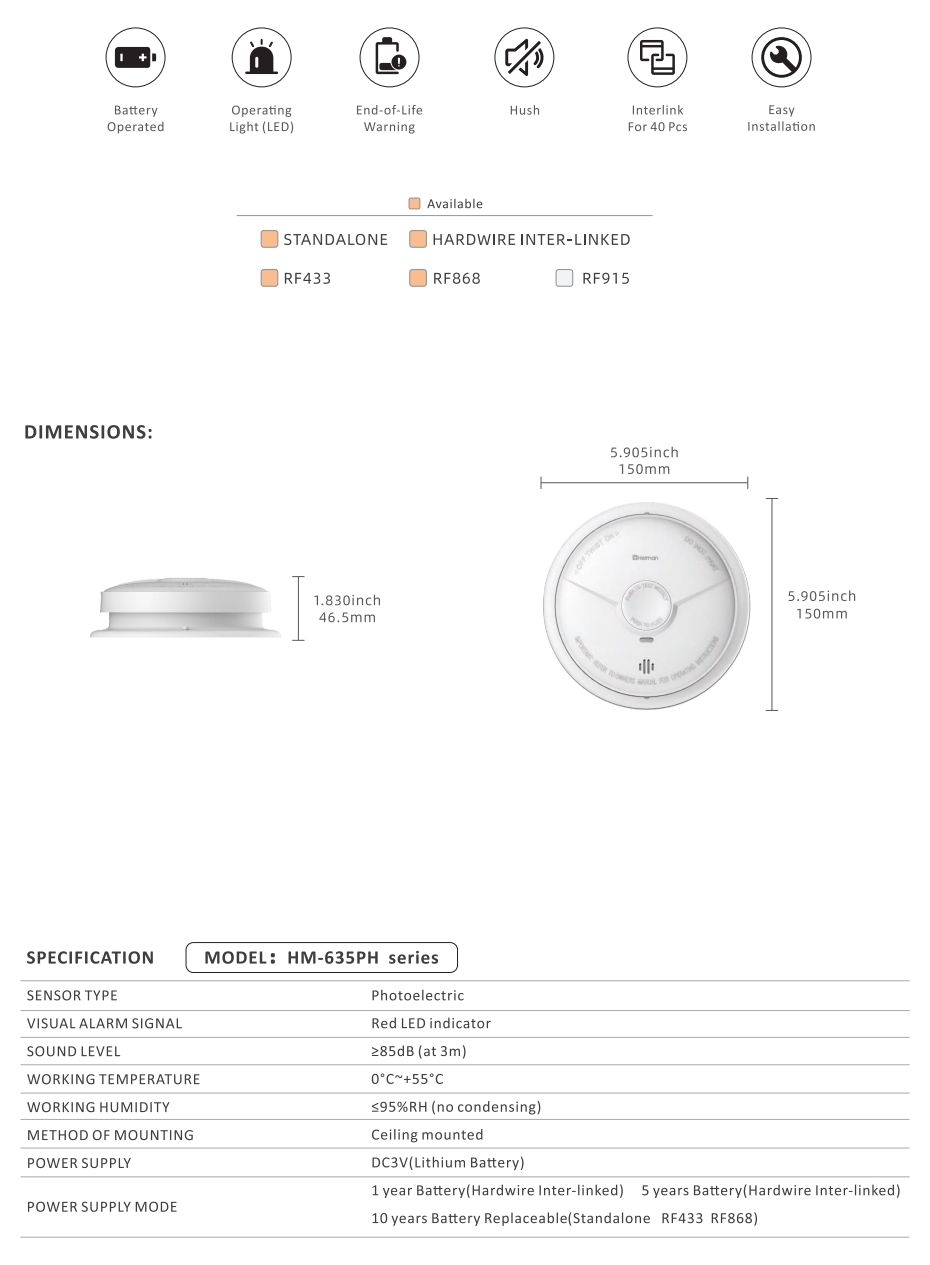 Smoke Alarm HM-635PH series